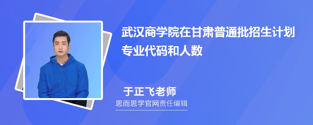 武汉商学院在甘肃普通批招生计划专业代码和人数(2024参考)